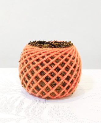 Orange Kokedama Pot